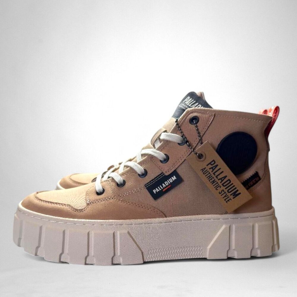 PALLADIUM "PALLATOWER HI" Nude Dust Sneakers, NEW! Women's Size 10 US/42 EU